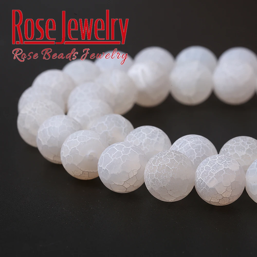 Натуральный камень белый Мороз трещины Агаты оникс свободные бусины для