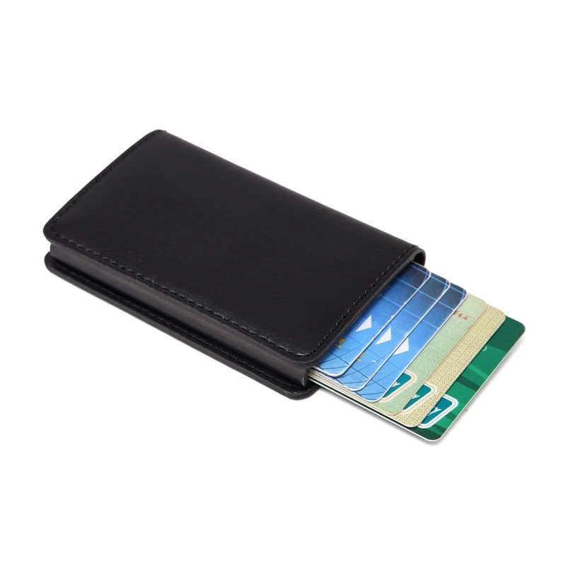 Anti-theft Для мужчин Винтаж держатель кредитной карты блокирование Rfid Бумажник кожаный унисекс информационной безопасности Алюминий Металл Кошелек