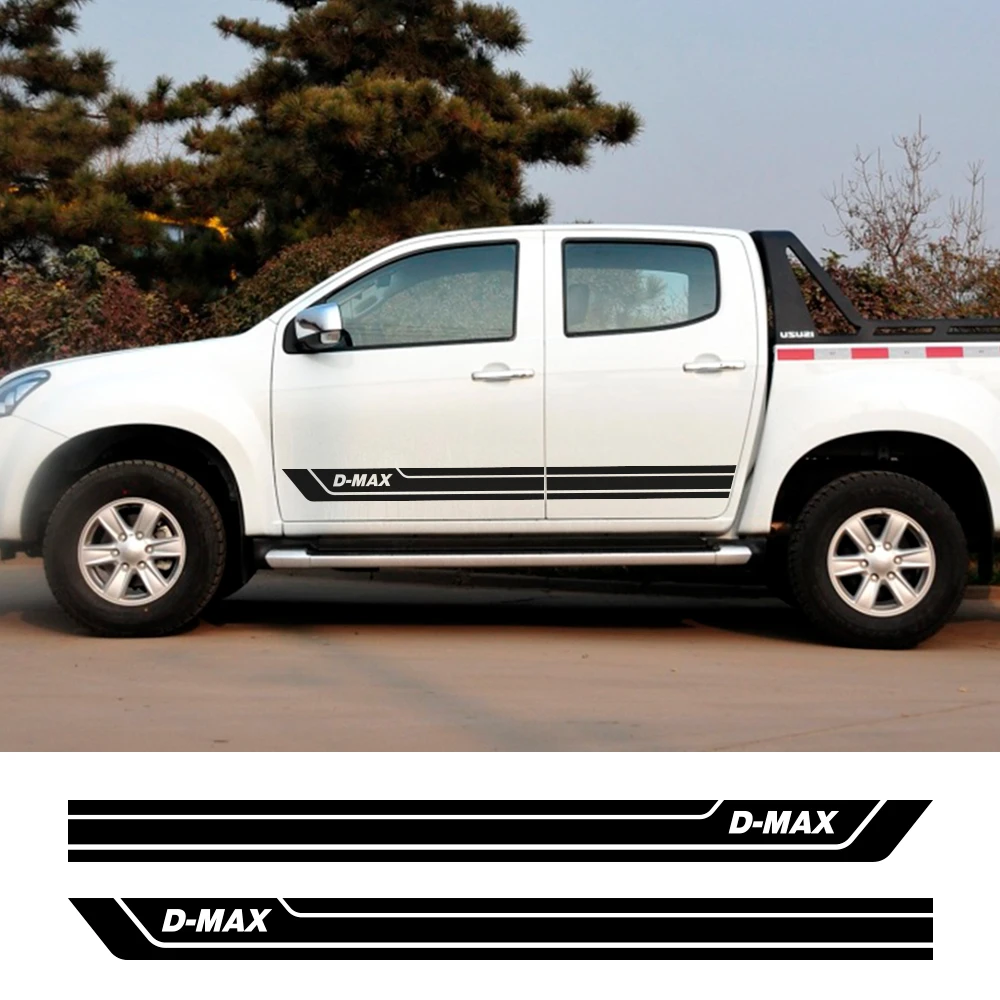 

2 шт. Авто боковой двери в полоску виниловые наклейки для ISUZU D-MAX автомобильного спорта наклейки на кузов автомобиля внешней отделки автомоб...