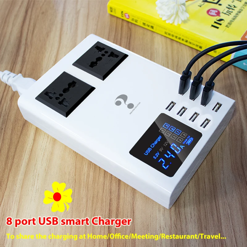 Универсальное умное зарядное устройство с 8 портами USB быстрая зарядка настенное