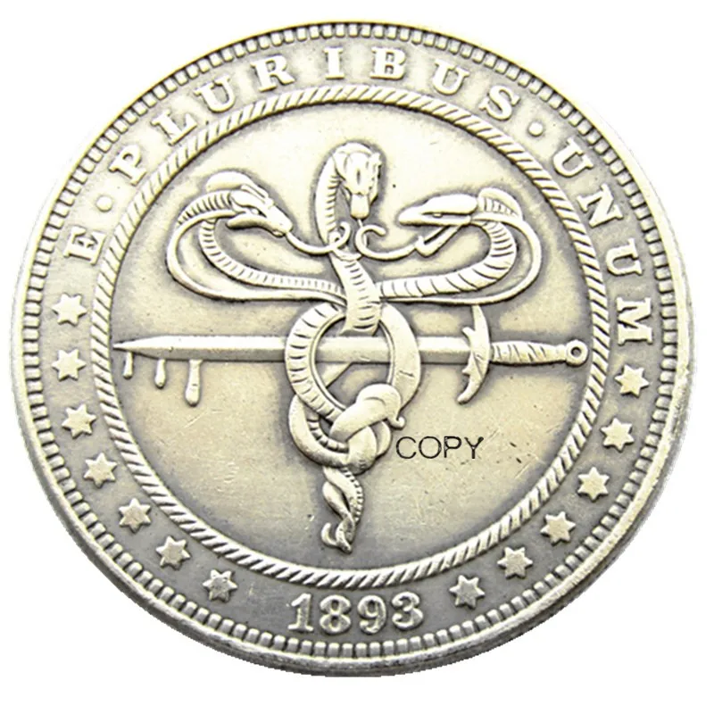 

HB(163)US Hobo Morgan Dollar Skull Zombie Skeleton Silver Plated Copy Coins