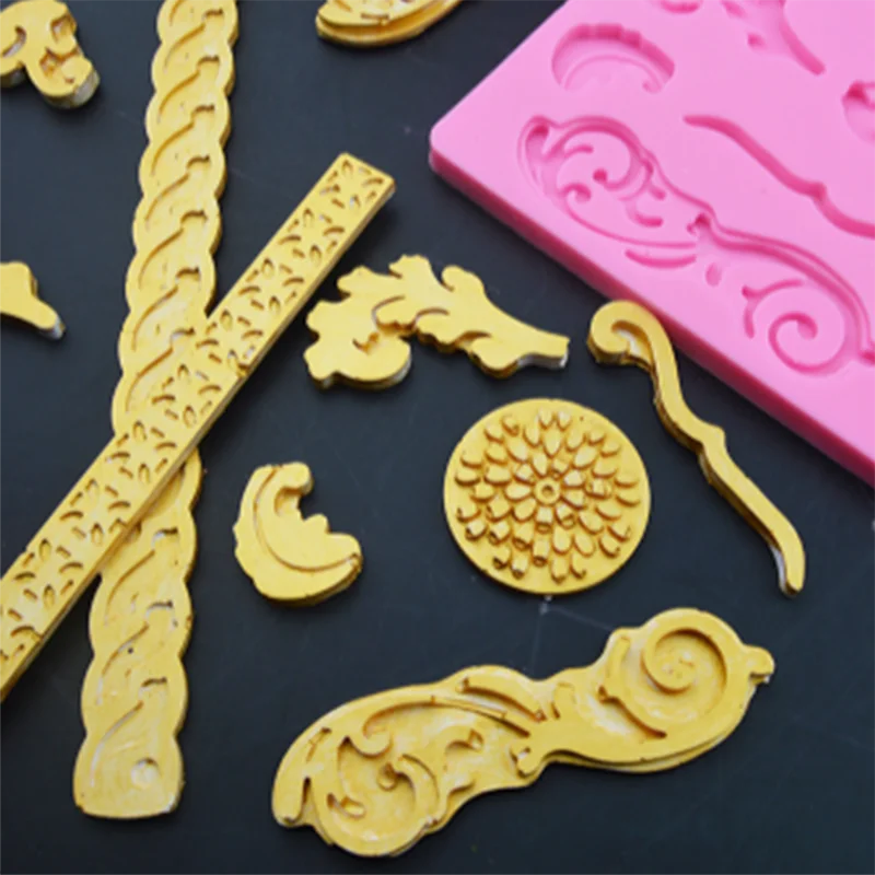 

2020 New Ins Hot Designer Diy Clay Craft Silicone Mold Baroque Lace Flower Pendant Cement Mold Molde De Silicone