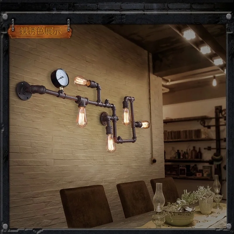2015 г. настенная железная водопроводная лампа винтажный светильник для коридора