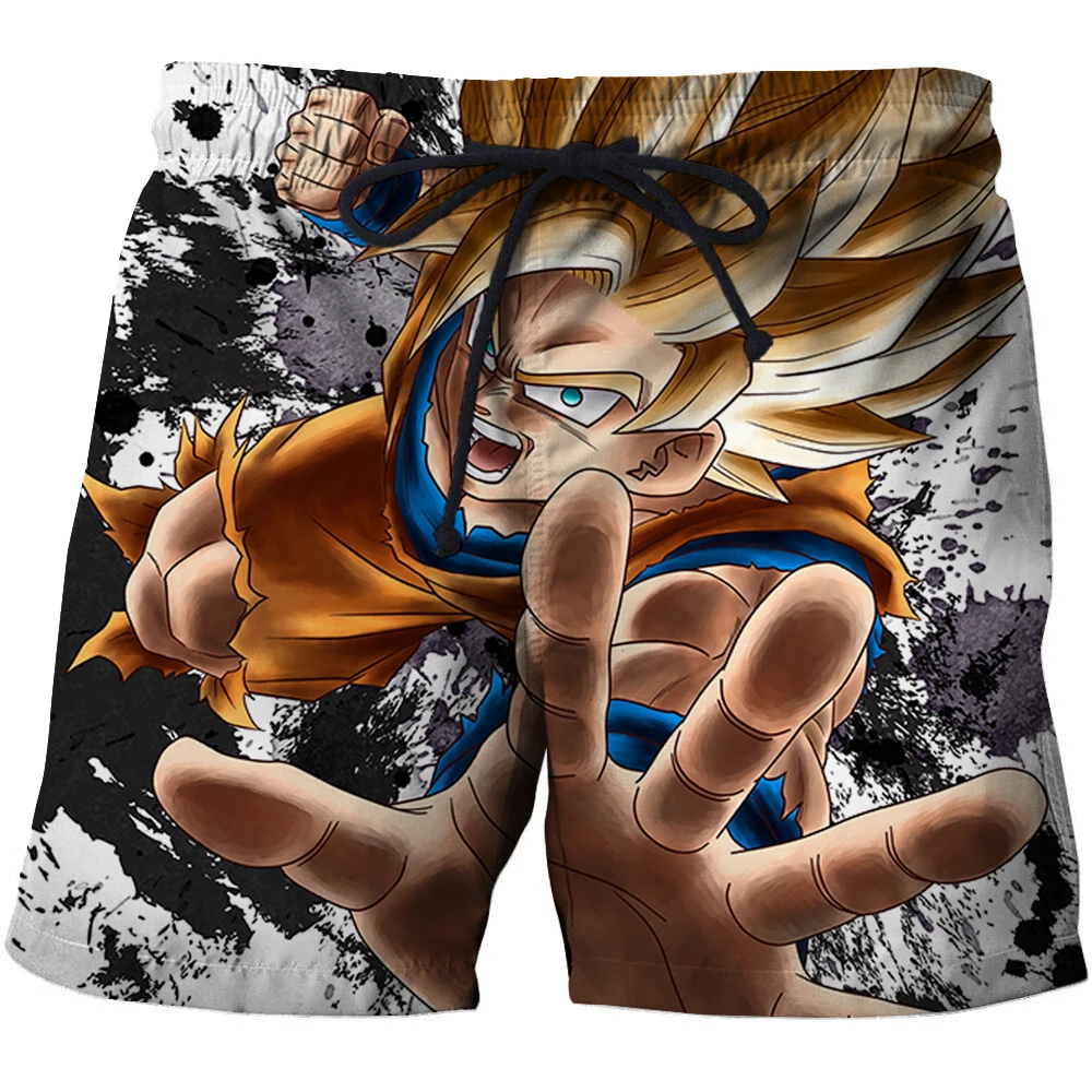 

New graphic top comfort beach pants Bermuda men's summer shorts beach wear quick dry print animation swimsuit oversize gym pants