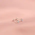 Женские серьги-гвоздики из серебра 925 пробы, с круглым опалом