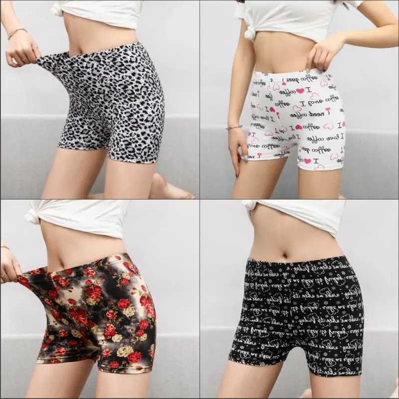 Трусы женские из вискозы дышащие бесшовные с цветочным узором мягкие нижнее