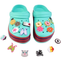 hot sale 1pcs shoe charms anime demon slayer croc accessories cute garden shoe decoration for buckle kids gift croc jibz