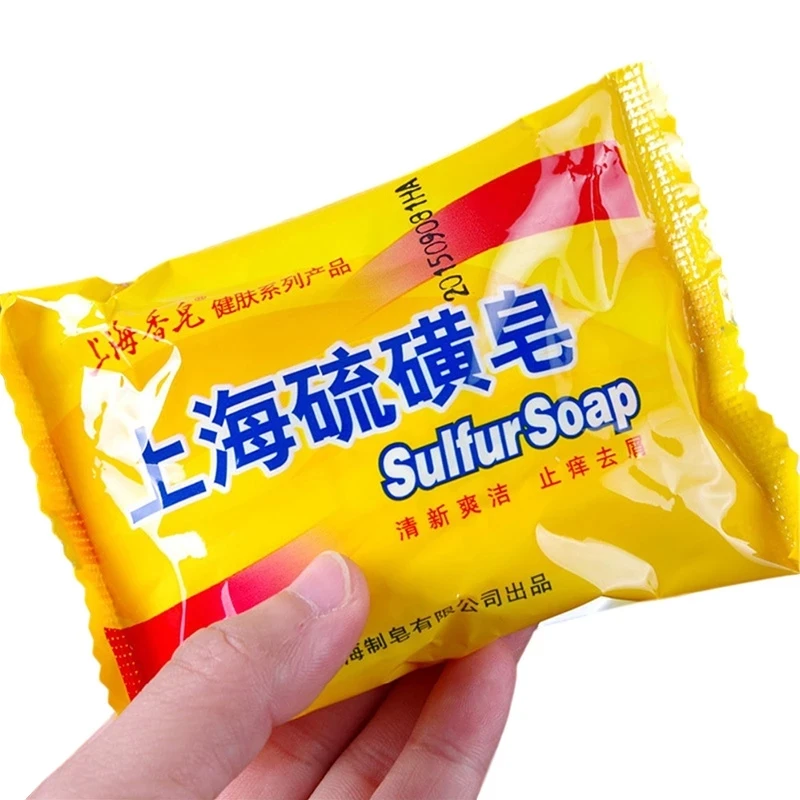 

5Pcs Shanghai Sulfur Soap Acne Psoriasis 4 Skin Conditions Seborrhea Eczema Anti Fungus Perfume Butter Bubble Bath 85g