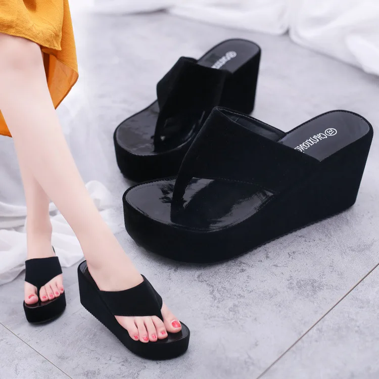 

Ladies Fashion Slippers Super High Heel Beach Slippers Soft Summer Shoes Women Platform Ladies Sandals Fashion All-match trend