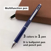 luxury ballpoint pens for writing school office supplies friend gift multifunctional pen 3 ink colors in 1 pen