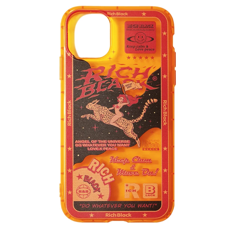 

Mark LonA original design star leopard fluorescent orange translucent all inclusive soft shell iPhone 12promax