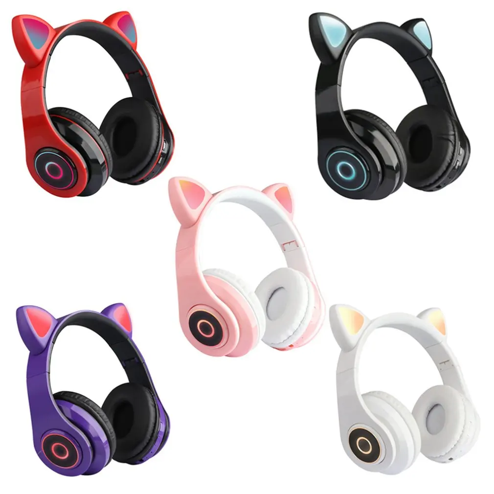 

B39 Cat Ears Headphones Bilateral Stereo Wireless Headset Headphone For Kids Girls Support Music Voice Control