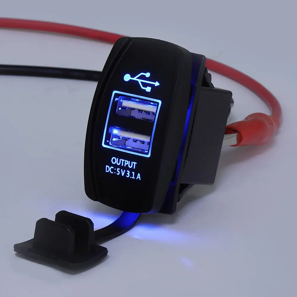 12V и 24V ATV USB Зарядное устройство с подсветкой кулисный переключатель для Can am для Джон Дир Polaris RZR 900 800 1000 мотоцикла для зарядки