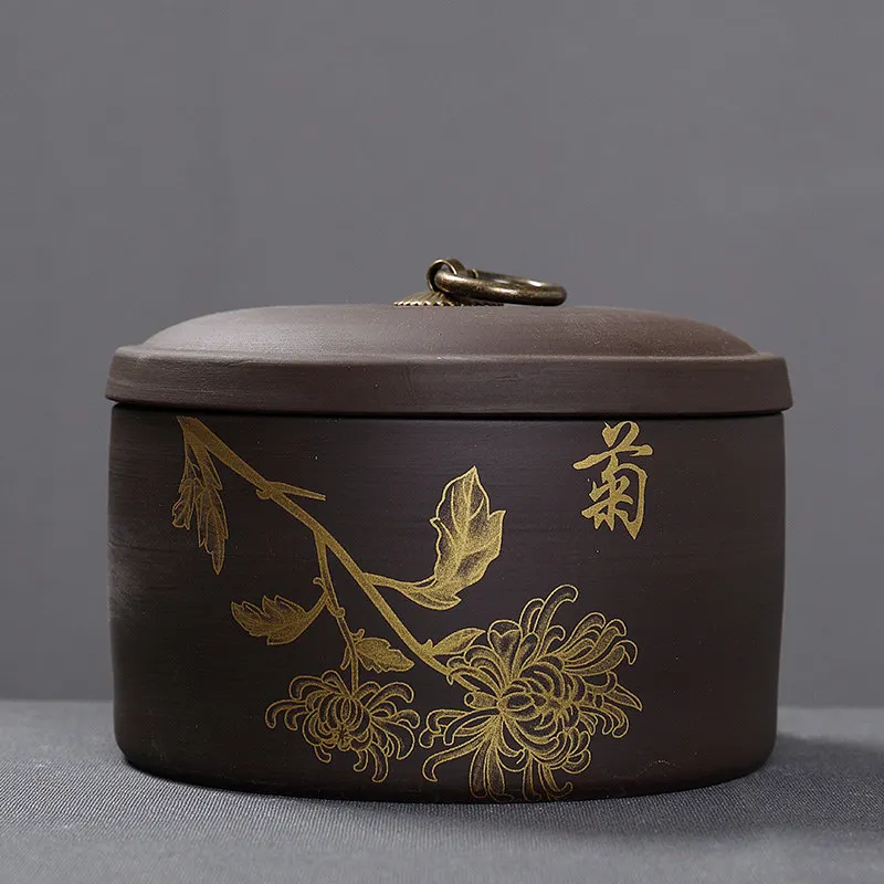 В стиле ретро из фиолетовой глины Чай пуэр провинции контейнер для хранения