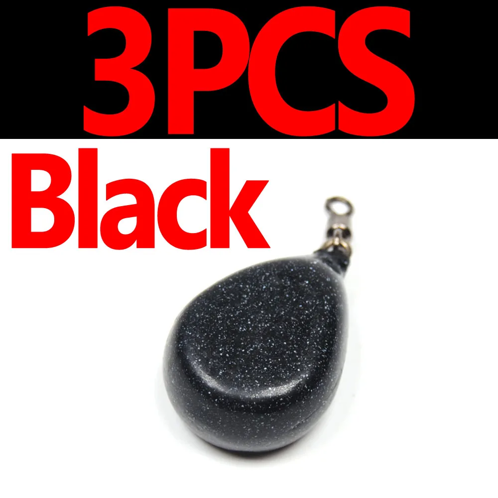 3 PCS Black JIGEECARP 3 шт. для ловли карпа конические плоские грушевидные свинцовые грузила Pebble Вес 58 г/2 унции с имитирующим покрытием свинцовые грузила для рыбалки - Цвет: 3 PCS Black