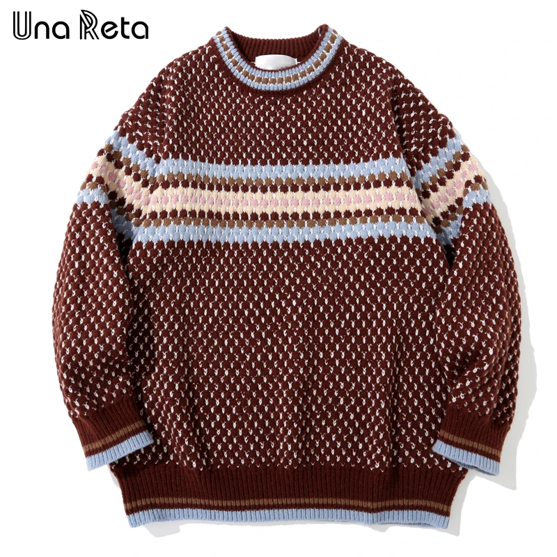 

Свитер Una Reta, мужской цветной свитер, уличная одежда, осень-зима, Мужская одежда, повседневный пуловер, топы для мужчин, высокое качество, сви...