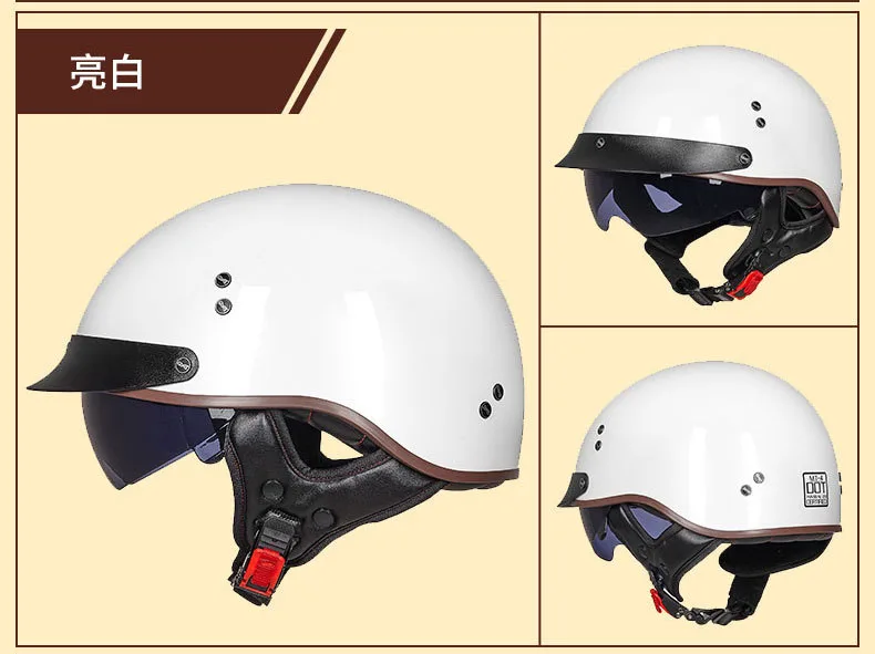 Colour 6 GXT мотоциклетный шлем, Мужской винтажный шлем Casco, мотоциклетный шлем с открытым лицом, мотоциклетный гоночный шлем для верховой езды, с сертификацией в горошек - Цвет: Colour 6