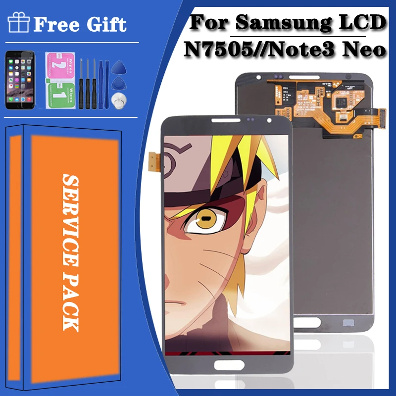 Супер 5 &quotAMOLED ЖК дисплей для Samsung Galaxy N7505 /Note3 Neo Mini Lite сенсорный экран с рамкой