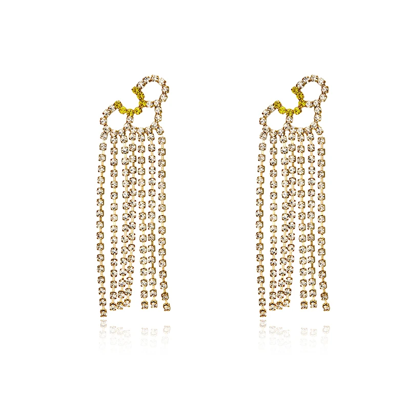 

Серьги-подвески женские, из латуни с 18-каратным золотом и цирконием, свадебные украшения, в стиле панк, для вечевечерние, в корейском и японс...