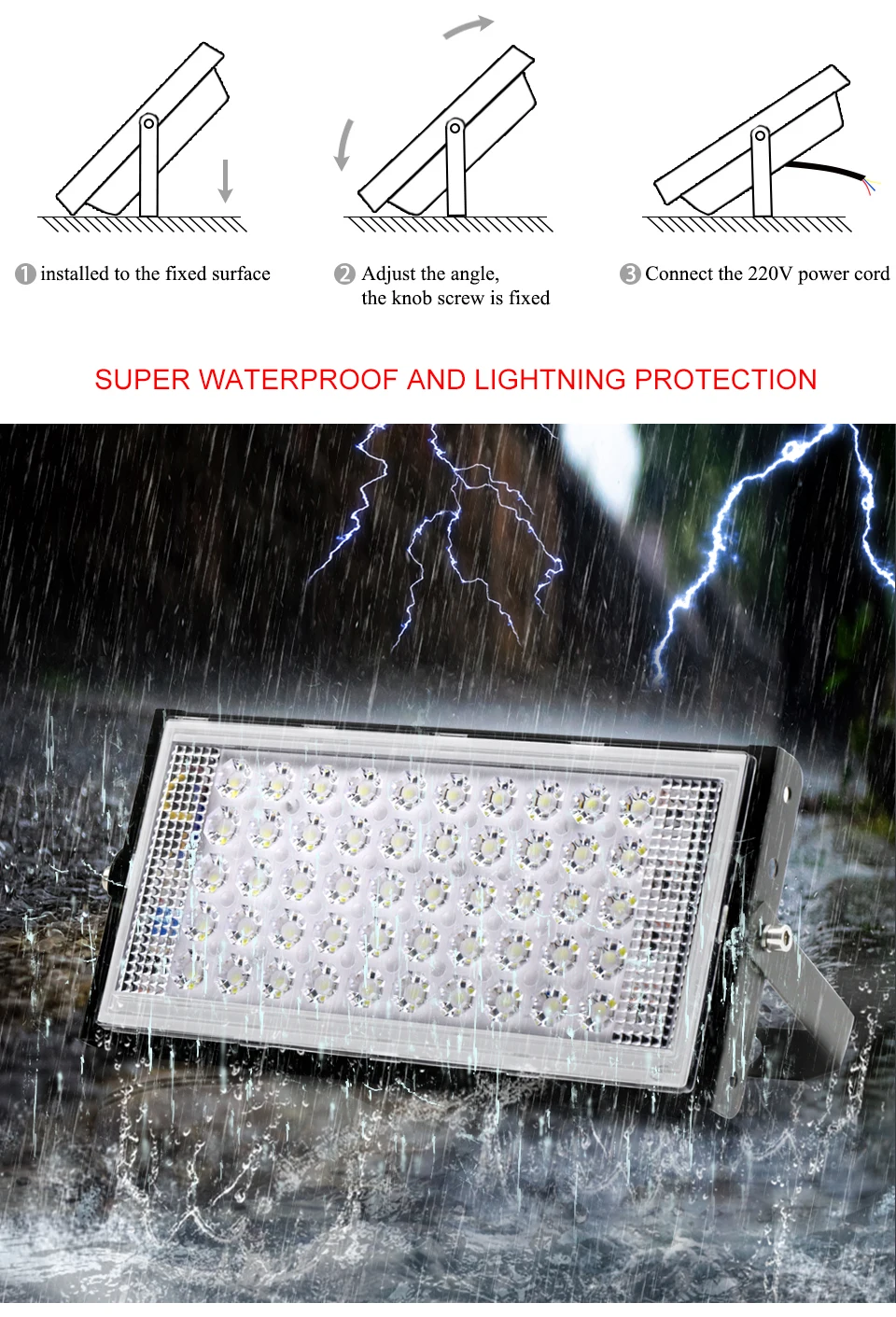 Светодиодный прожектор светильник 50W 220V 240V Светодиодный прожектор светильник RGB IP65 Водонепроницаемый сад уличный фонарь отражатель Светодиодный точечный светильник на открытом воздухе светильник Инж