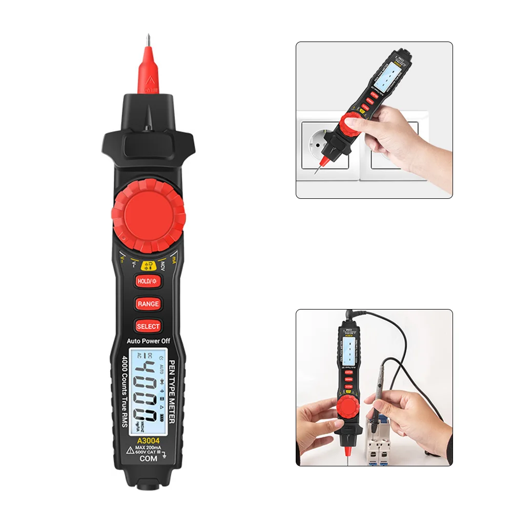 

A3004 Digital Pen Multimeter Professional 4000 Counts Smart Meter with NCV AC/DC Voltage Resistance Capacitance Testers