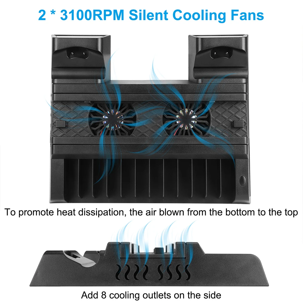 Вертикальная подставка для PS4/Pro/Slim многофункциональный охлаждающий вентилятор