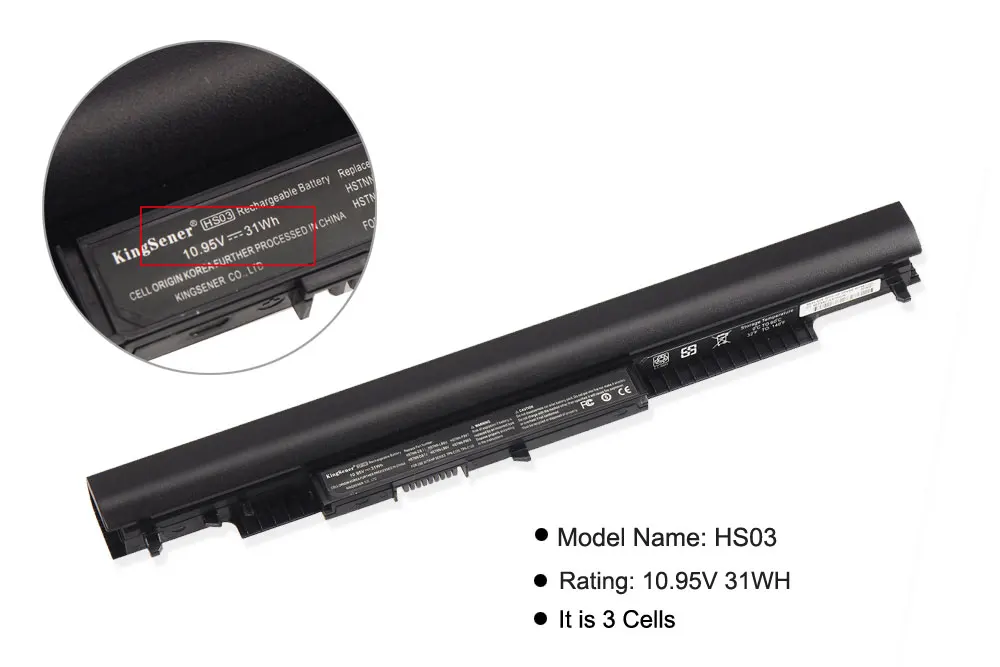 KingSener HS04 ноутбук Батарея для hp павильон 14-ac0XX 15-ac121dx 255 245 250 G4 240 HSTNN-LB6U HSTNN-PB6T/PB6S HSTNN-LB6V - Цвет: HS03 31WH 2800mAh
