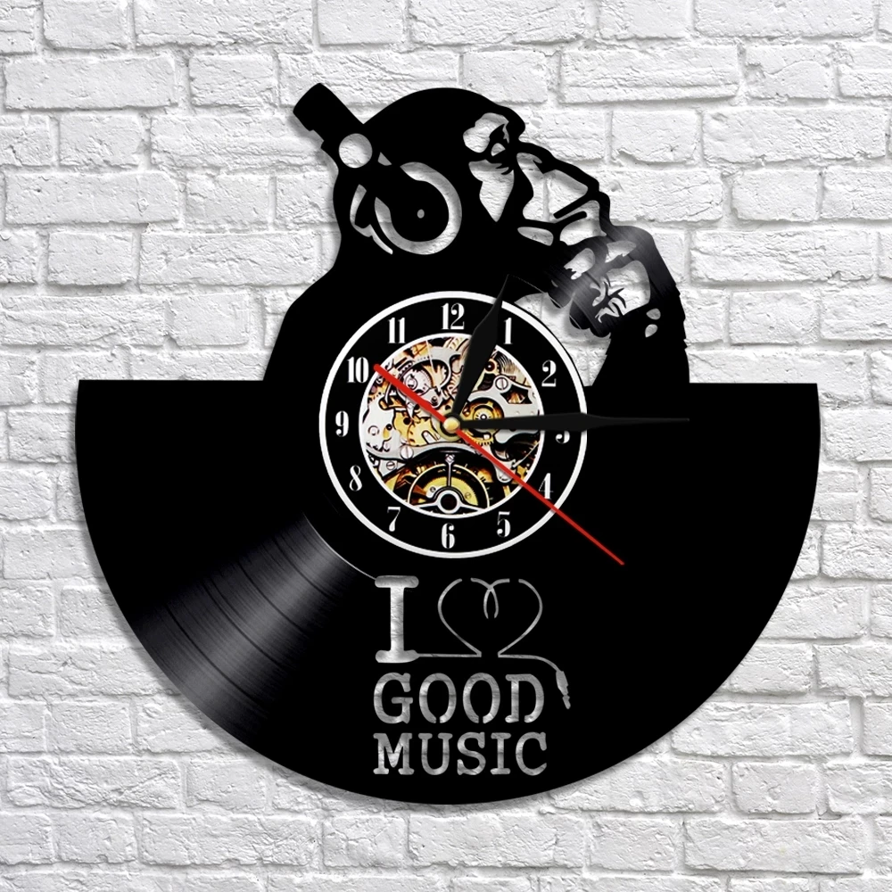 

Настенные часы с виниловой пластиной, музыка, Горилла, обезьяна, с наушниками, Thinker, обезьяна, Горилла, музыкальные часы для любителей рок, ...