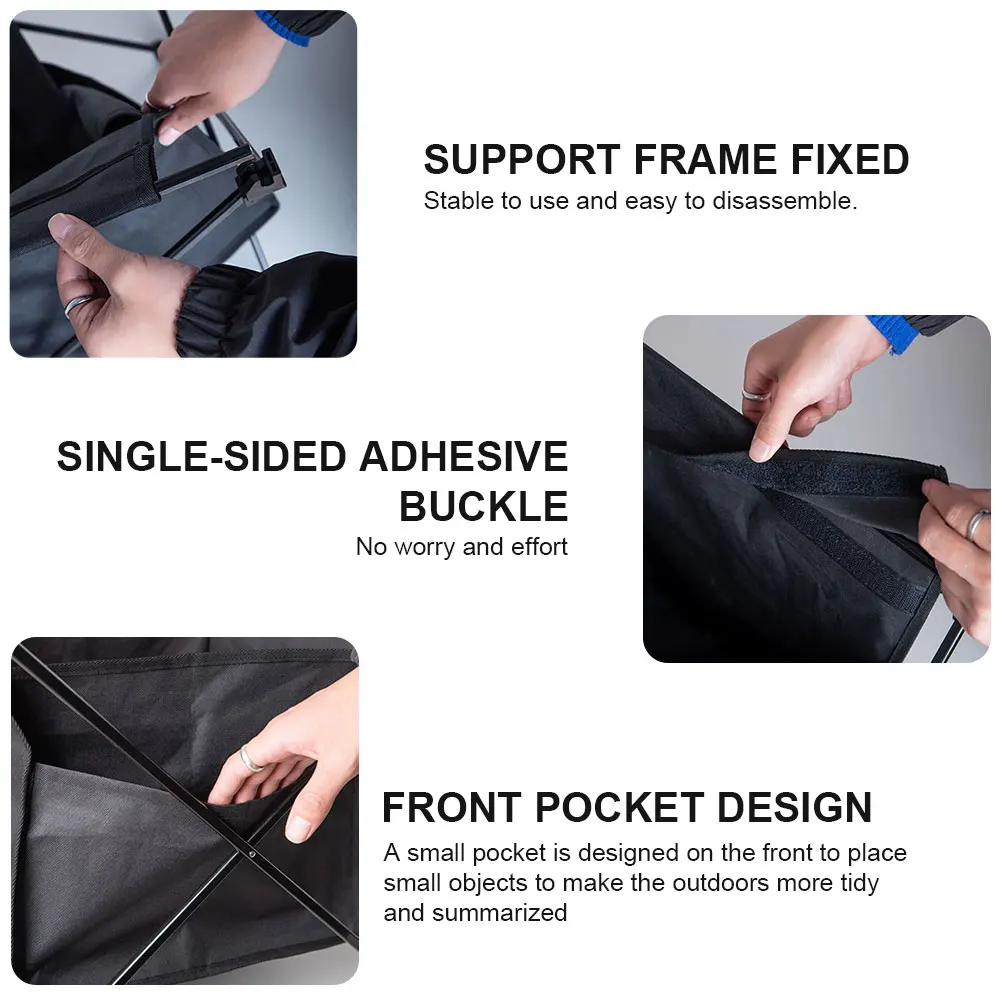

Barbecue Table with Storage Bag Portable Folding Table Storage Basket Waterproof Storage Hanging Bag for Picnic Camping Black
