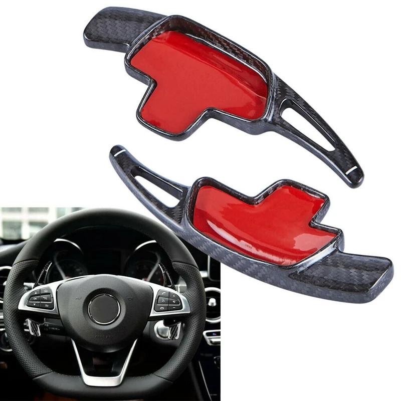 

for Mercedes C E CLA GLC GLA 2015 Upgraded Version Of 2 Shift Lever Extensions Carbon Fiber
