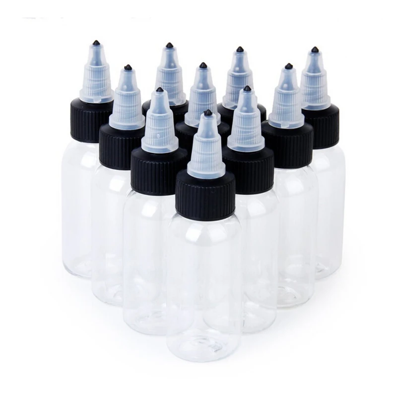 Durable 30ml Tattoo Pigment Ink Bottles Twist Cap Empty Plastic Transparent Tattoos Clear Bottle Supplies Tools | Красота и здоровье