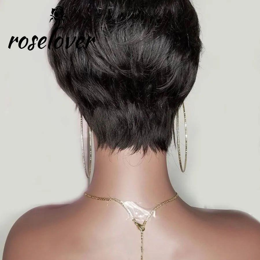 ROSELOVER 150% парики с высоким коэффициентом вырезания Фея естественный черный цвет