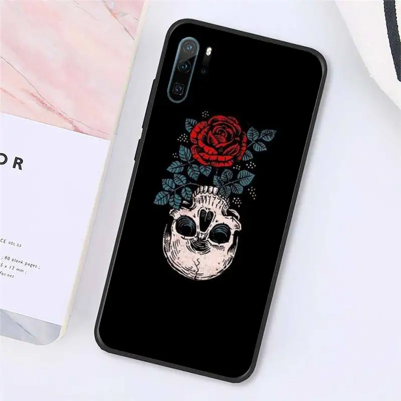 

Rose Skeleton Hand Skull Phone Cases For Huawei P9 P10 P20 P30 Pro Lite smart Mate 10 Lite 20 Y5 Y6 Y7 2018 2019