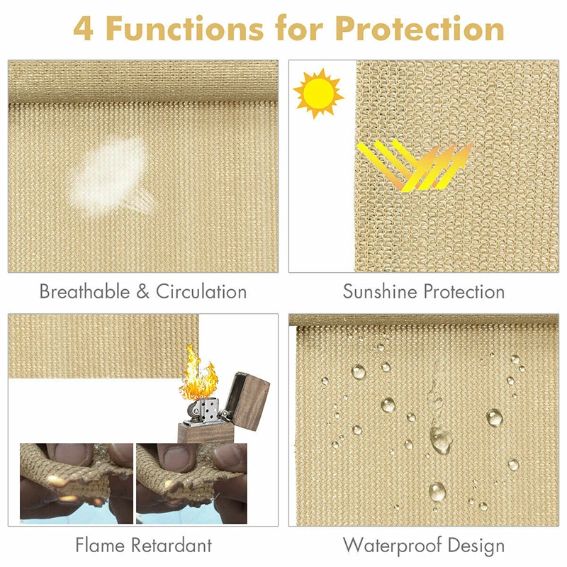 

6' X 6' Roller Semi-shut Design Light Filtering Protection Window Shade Blind Sturdy Aluminum Tube Weather-resistant HDPE Fabric