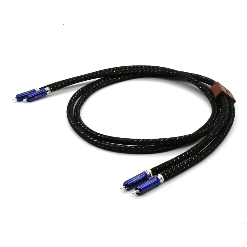 

Pair KS-1036 8N OCC Copper Silver Plated Audio Interconnect Cable with WB-0110Ag RCA Connectors