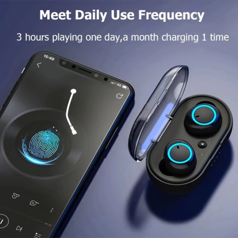 TWS Bluetooth Earphone Waterproof Wireless Headset Deep 6D Bass Earbuds True Stereo Headphone | Электроника