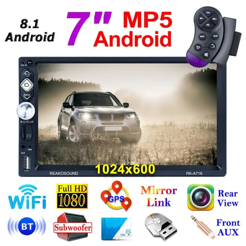 RK A718 7 дюймов Сенсорный экран Android 8 1 автомобиля gps Navi BT WI FI FM MP5 плеер|Автомагнитолы|