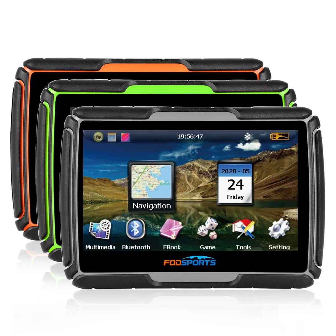 

Fodsports 4.3 Inch 32GB Motorcycle Navigation Windows CE 6.0 Bluetooth Wifi GPS Moto Navigator IPX7 Waterproof Free Maps 1500mAh