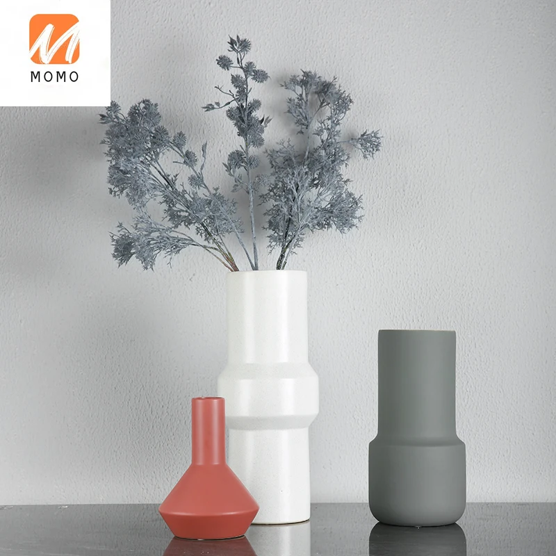 

Nordic Geometric Solid Color Ceramic Vase Creative Morandi Modern Home Decoration Living Room Table Decoration Porcelain Durable