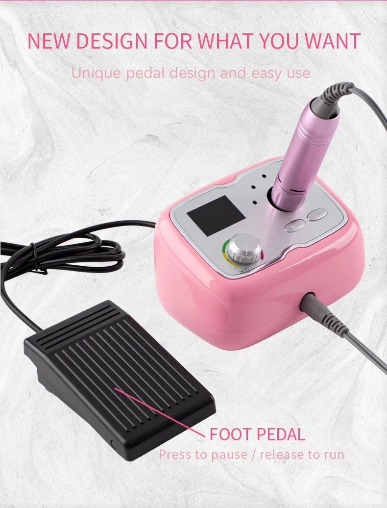 2021 New 35000RPM Rechargeable Electric Nail Drill Machine Mill Cutter For Manicure Nail Set Electric Nail Manicure Pedicure set