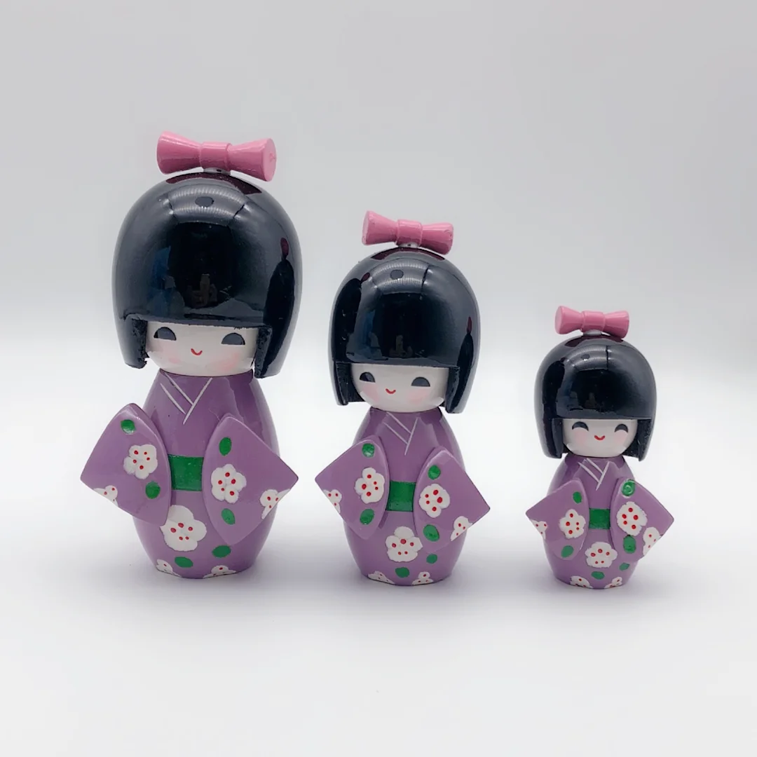 1 комплект милый ручной работы японский Kokeshi девушки сливы узор деревянные куклы горячий подарок