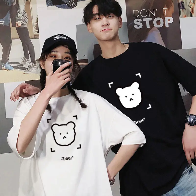 

Cotton short sleeve T-shirt women's loose 2021 student's new summer Korean version top printing versatile class coat