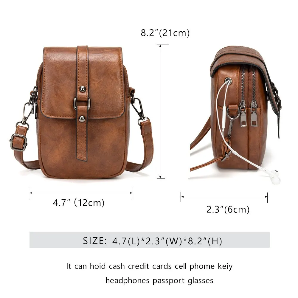 Многофункциональная маленькая сумка через плечо из мягкой кожи маленький