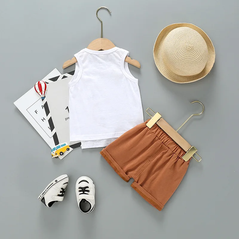 Summer Baby Boys Girls Clothes Children Letter Printed O-Neck Vest Shorts 2Pcs/sets Infant Outfit Kid Fashion Toddler Tracksuits | Детская