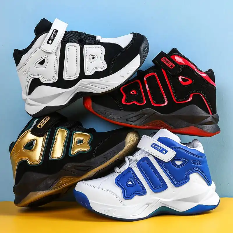 

New Children Basketball Shoes High-top Kids Sneakers Non-slip Boys Sports Shoes High Quality Boys Trainers Shoes Size 28-39