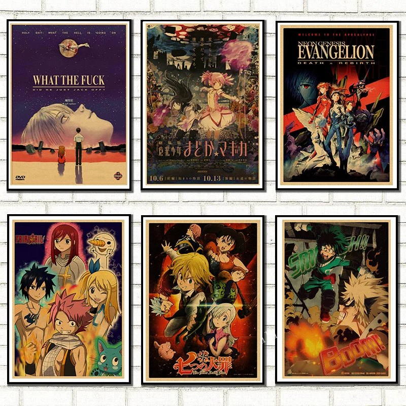 

New Classic Anime Series Vintage Posters Avatar/My Hero Academia/Banana Fish Kraft Paper DIY Room Bar Cafe Decor Wall Painting