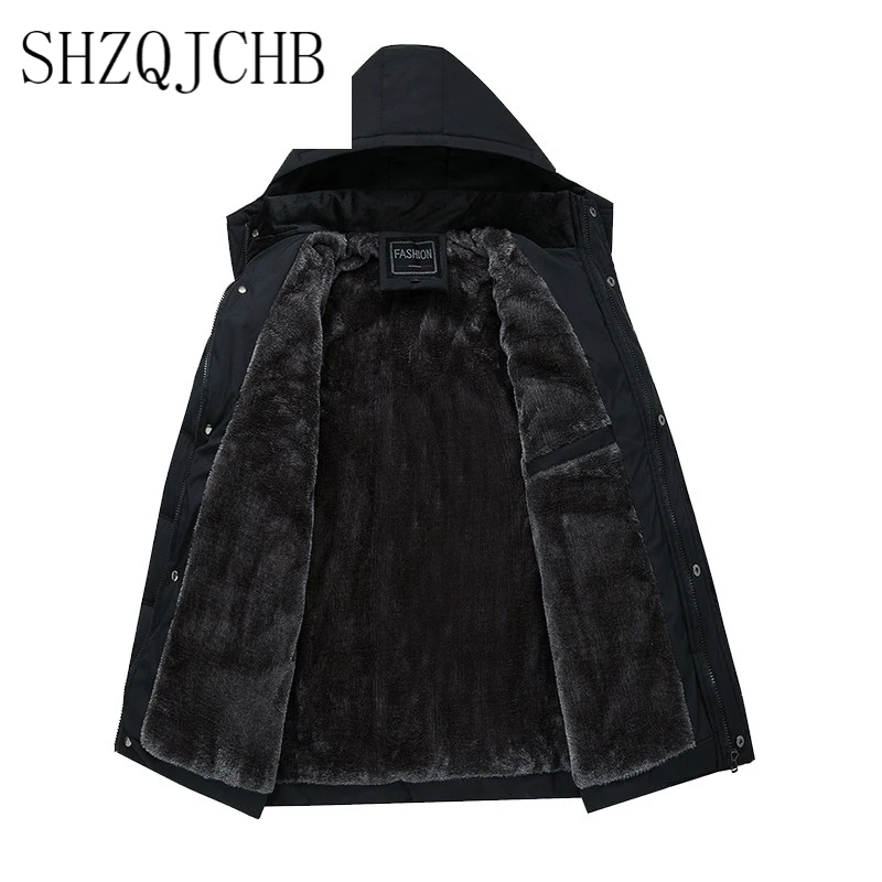 

Jacket Winter Men Thicken Warm Male Parkas New Fashion Hooded Fleece Windproof Breathable Coats Man's Jackets Outwear