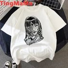 Женская ужасная футболка с мангой Junji Ito 2020, женская одежда для пар, белая футболка