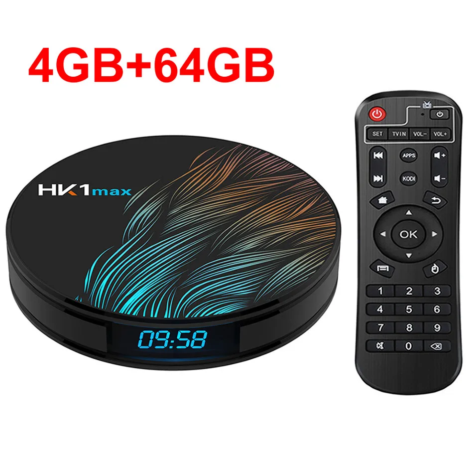 4GB 64GB HK1 MAX Смарт ТВ коробка Android 9,0 RK3318 4 ядра, 4 Гб Оперативная память 128 Гб Встроенная память 2,4G/5G двойной WI-FI BT4.0 USB 3,0 3D 4K ТВ-приставка IPTV Set-top BOX - Цвет: 4GB 64GB