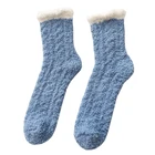 1 пара теплых кашемировых коралловых флисовых мягких женских носков, зимние носки без пятки, домашние милые носки-тапочки, теплые носки для сна SS0001